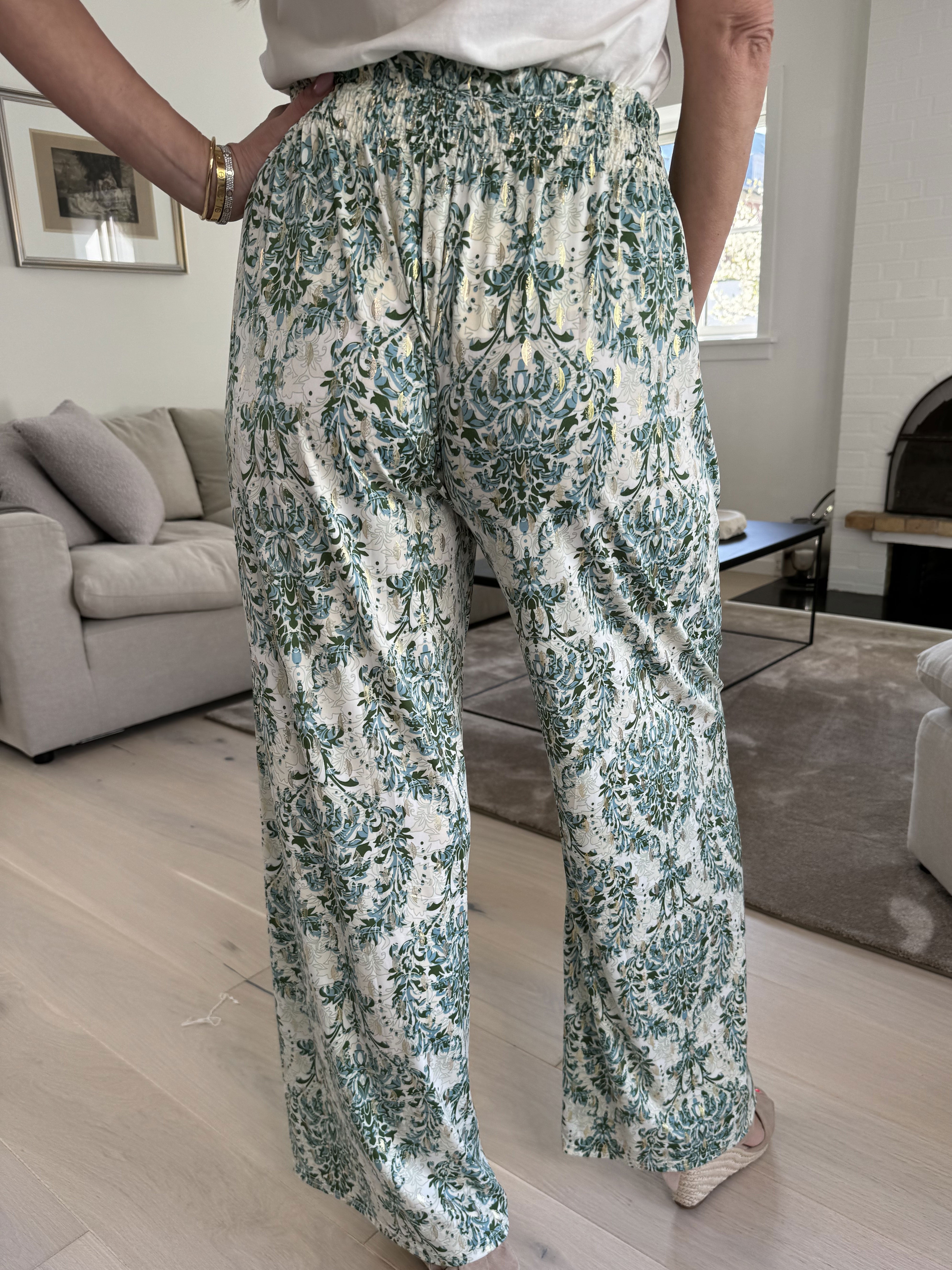 Pams Royal Pants - Elastiska byxor utan veck med elastisk linning